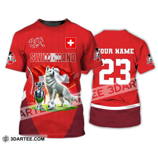 Unisex Shirt Custom Name And Number Football T-Shirt Euro 2024 Switzerland Polo Long Sleeve / S