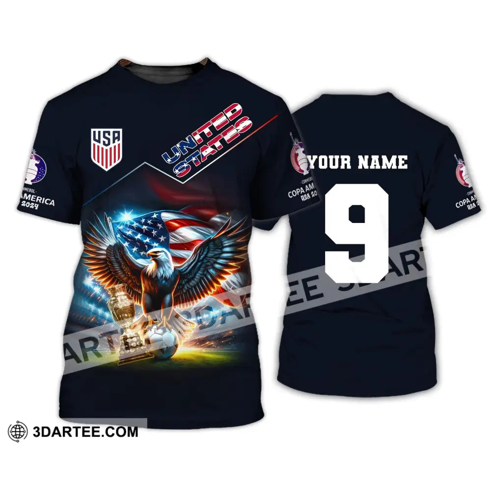 Unisex Shirt Custom Name And Number Football T-Shirt Euro 2024 United States Polo Long Sleeve / S