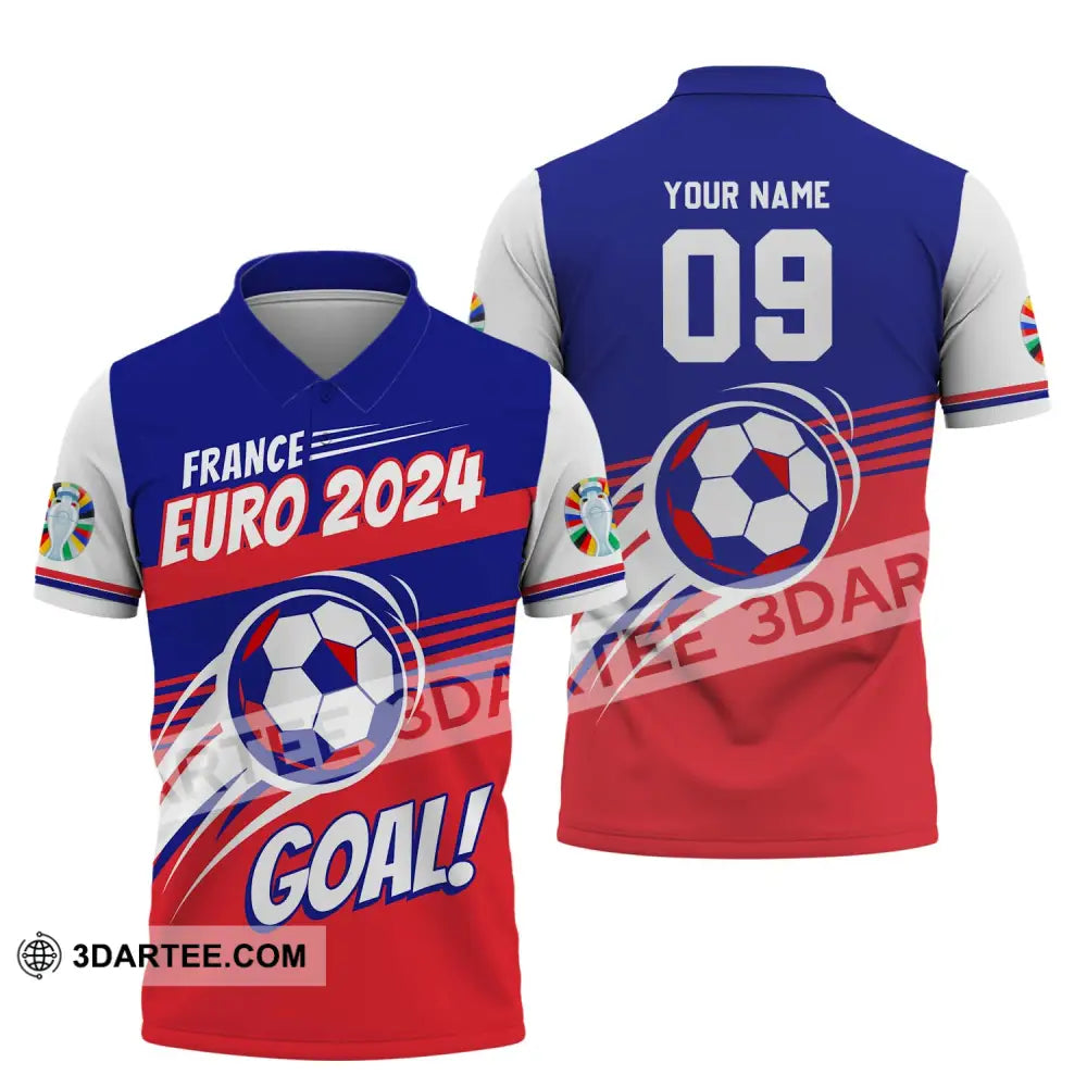 Unisex Shirt - Custom Name And Number France Euro 2024 National Team Goal! Polo / S T-Shirt