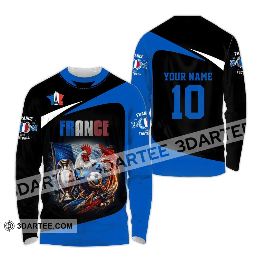 Unisex Shirt - Custom Name And Number France National Team Euro 2024 Chicken Long Sleeve / S T-Shirt