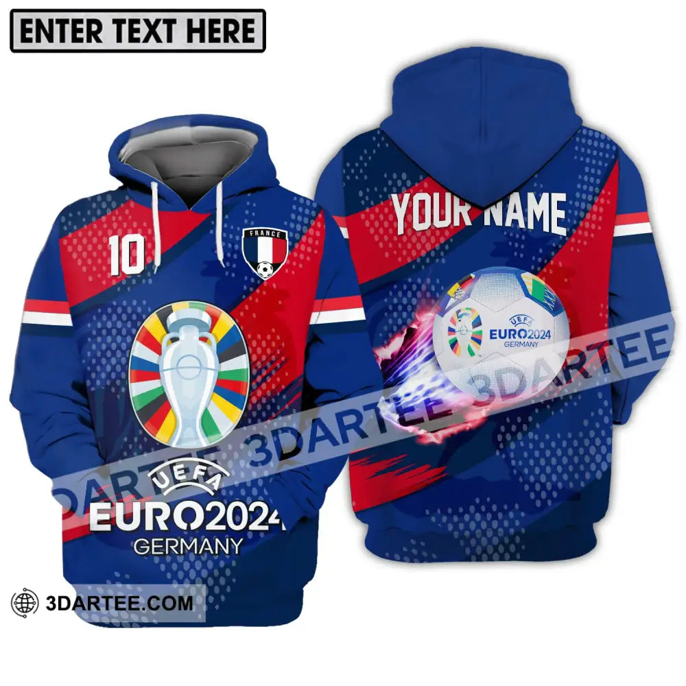 Unisex Shirt - Custom Name And Number France National Team Euro 2024 Hoodie / S T-Shirt