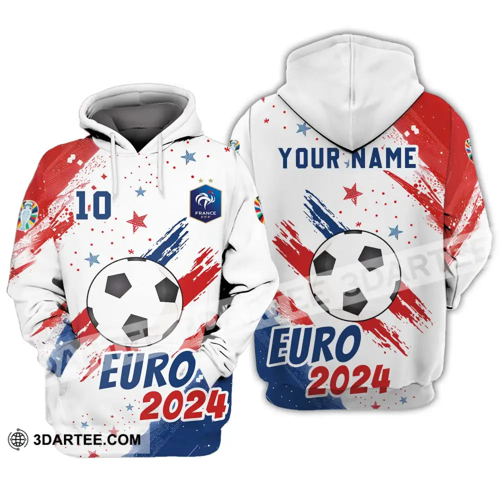 Unisex Shirt - Custom Name And Number France Team Light Stars Euro 2024 Hoodie / S T-Shirt