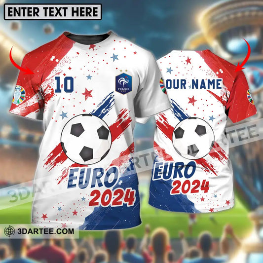 Unisex Shirt - Custom Name And Number France Team Light Stars Euro 2024 T-Shirt