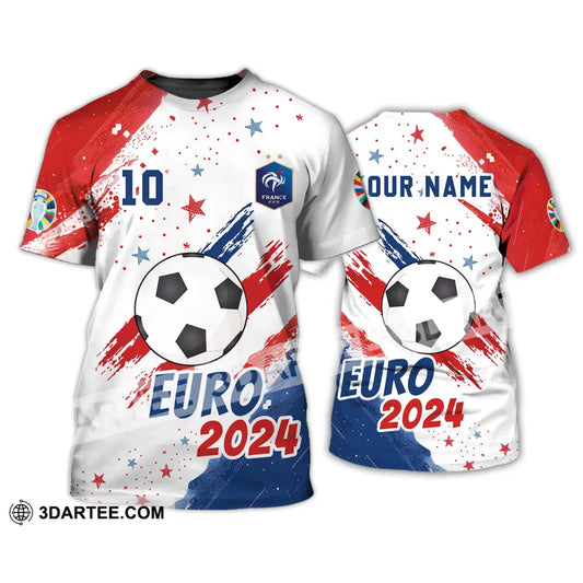 Unisex Shirt - Custom Name And Number France Team Light Stars Euro 2024 T-Shirt / S T-Shirt