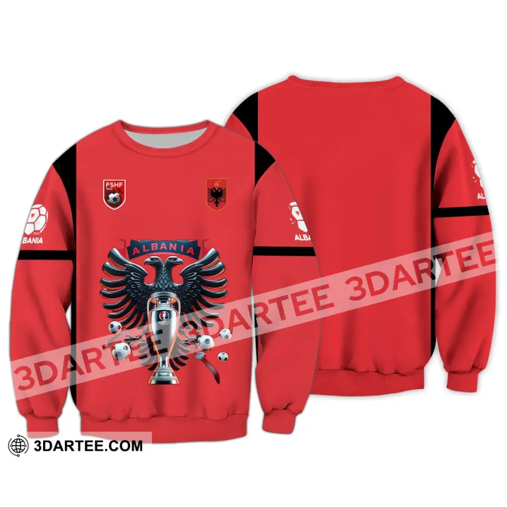 Unisex Shirt - Custom Name And Number Fshf Albania Euro 2024 National Team Long Sleeve / S T-Shirt