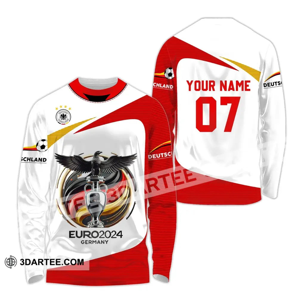 Unisex Shirt - Custom Name And Number Gemany Team Euro 2024 Cup Long Sleeve / S T-Shirt