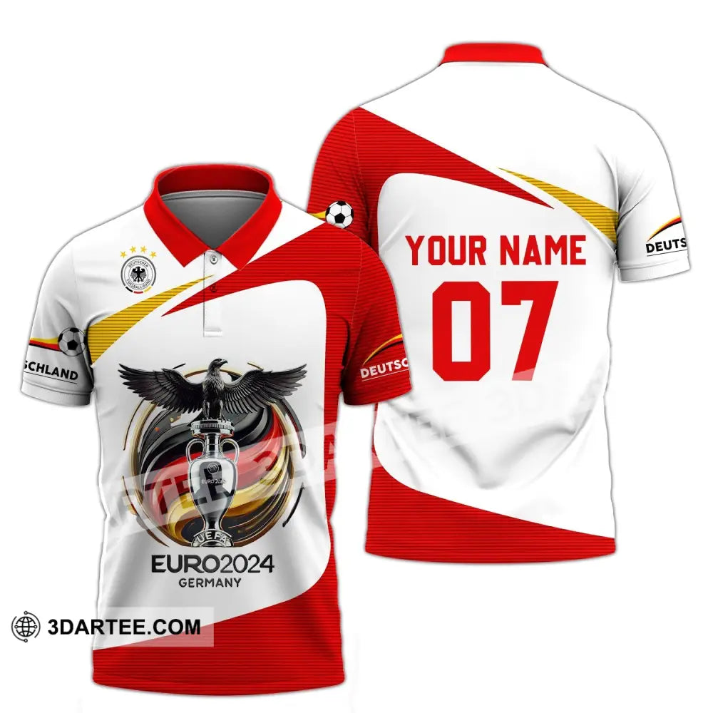 Unisex Shirt - Custom Name And Number Gemany Team Euro 2024 Cup Polo / S T-Shirt