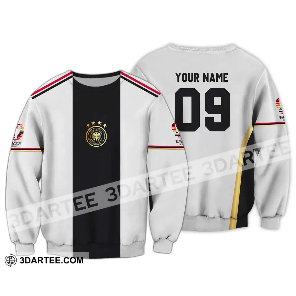 Unisex Shirt - Custom Name And Number Germany Black Line Euro 2024 Long Sleeve / S T-Shirt