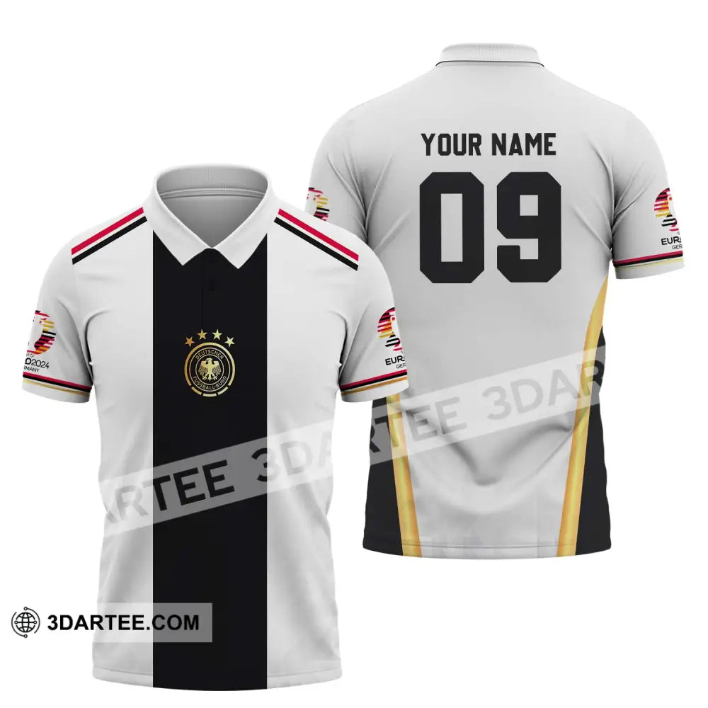 Unisex Shirt - Custom Name And Number Germany Black Line Euro 2024 Polo / S T-Shirt