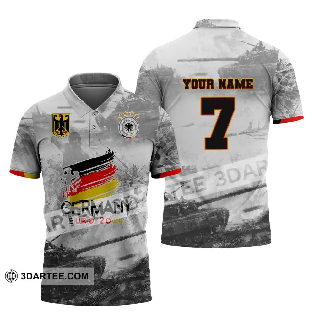 Unisex Shirt Custom Name And Number Germany Euro 2024 Football Polo Long Sleeve / S T-Shirt