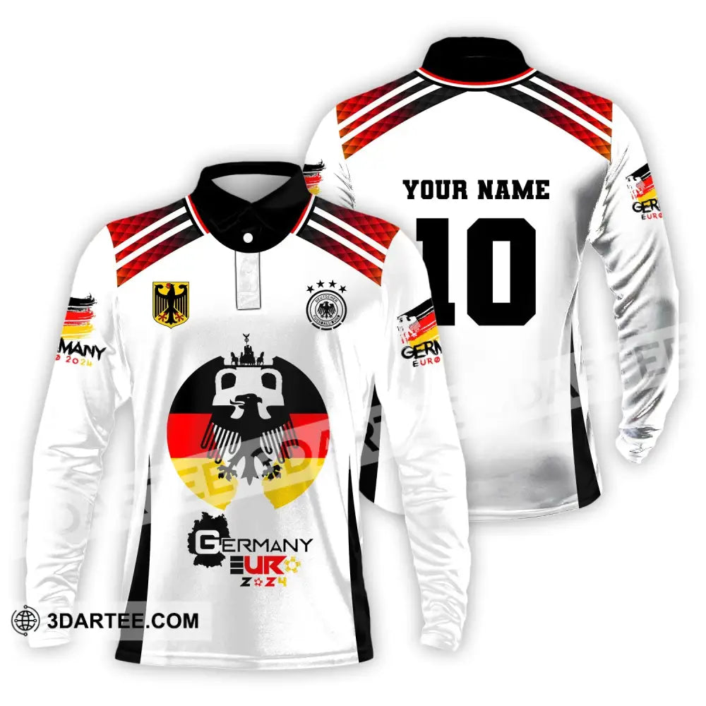 Unisex Shirt Custom Name And Number Germany Euro 2024 Football Polo Long Sleeve / S T-Shirt