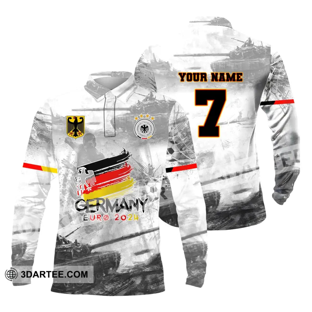 Unisex Shirt Custom Name And Number Germany Euro 2024 Football Polo Long Sleeve / S T-Shirt