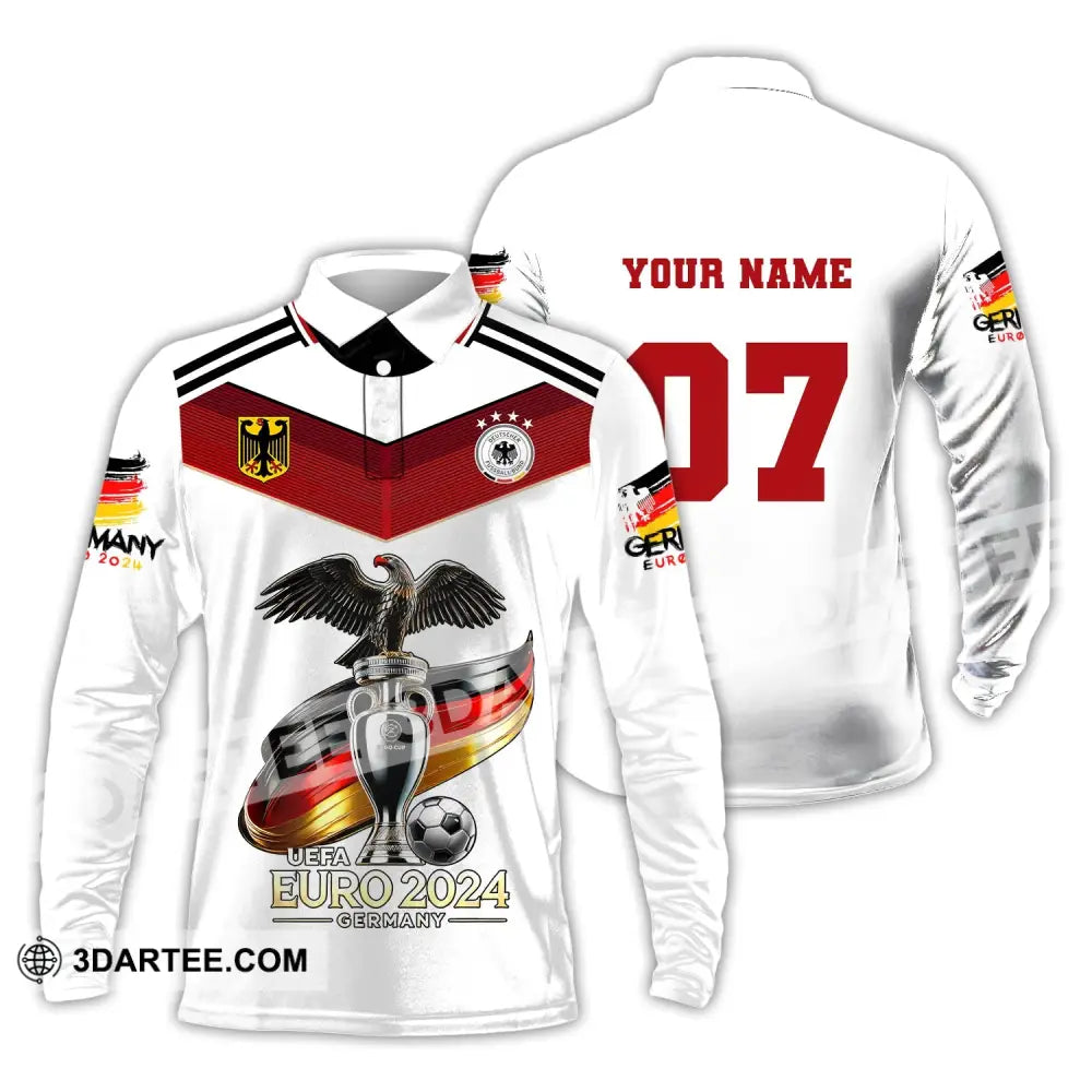 Unisex Shirt Custom Name And Number Germany Euro 2024 Football Uefa Polo Long Sleeve / S T-Shirt