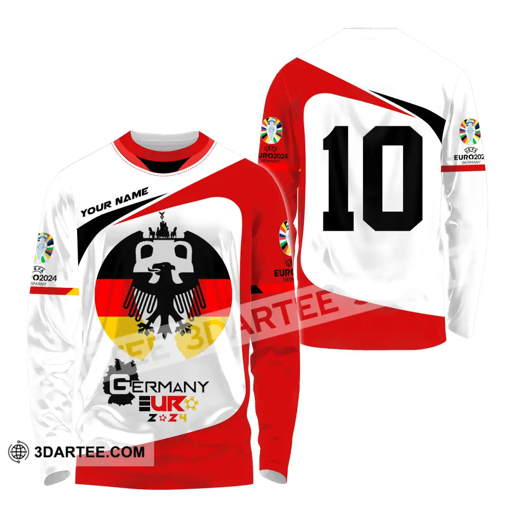 Unisex Shirt - Custom Name And Number Germany Euro 2024 Long Sleeve / S T-Shirt