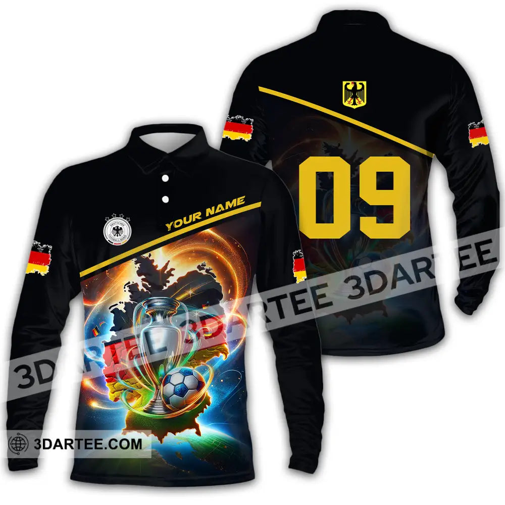 Unisex Shirt - Custom Name And Number Germany Euro 2024 National Team Cup Of Long Sleeve Polo / S