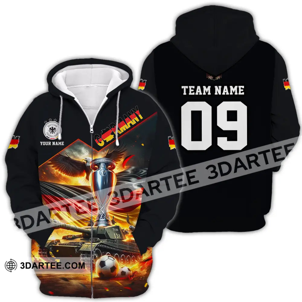 Unisex Shirt - Custom Name And Number Germany Euro 2024 National Team German Tanks Zipper Hoodie /