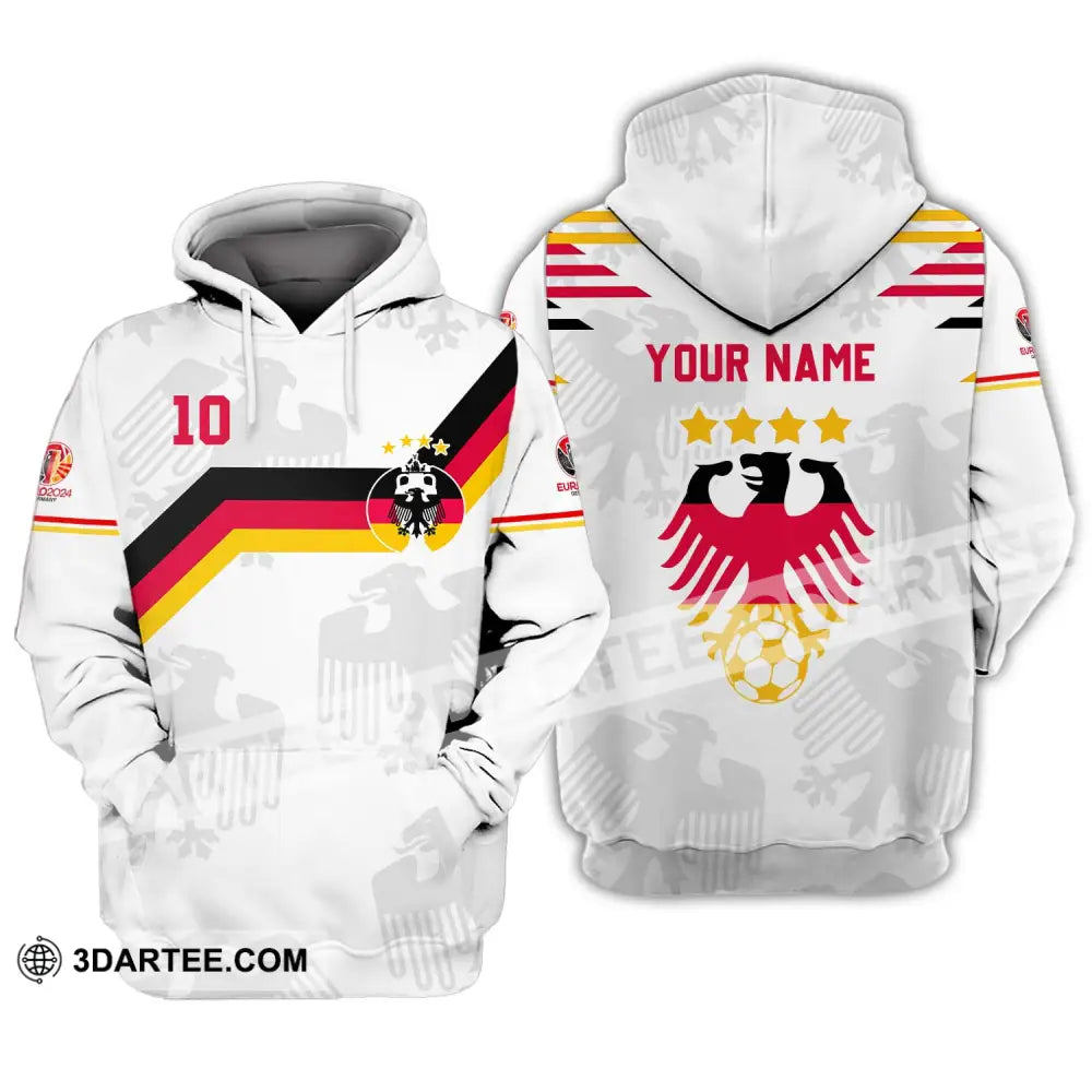 Unisex Shirt - Custom Name And Number Germany Euro 2024 White Color Hoodie / S T-Shirt