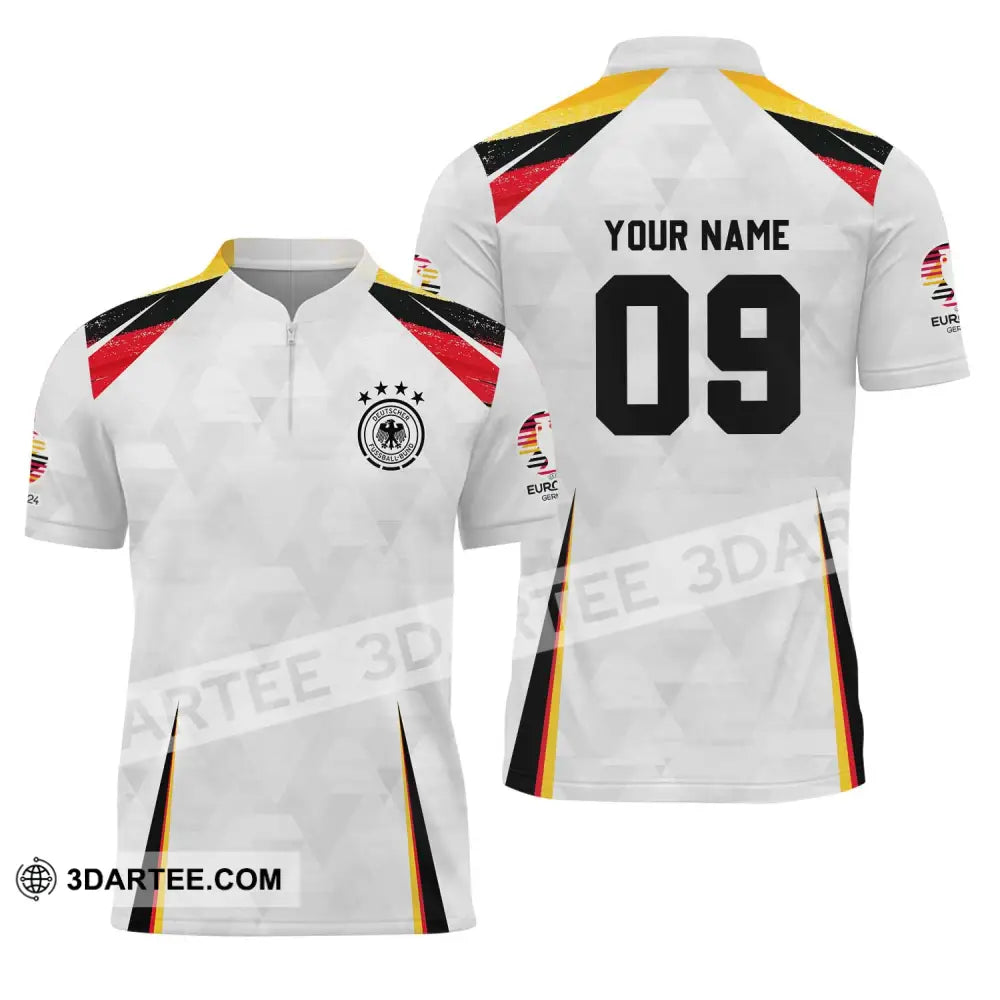 Unisex Shirt - Custom Name And Number Germany Euro 2024 Zipper Polo / S T-Shirt