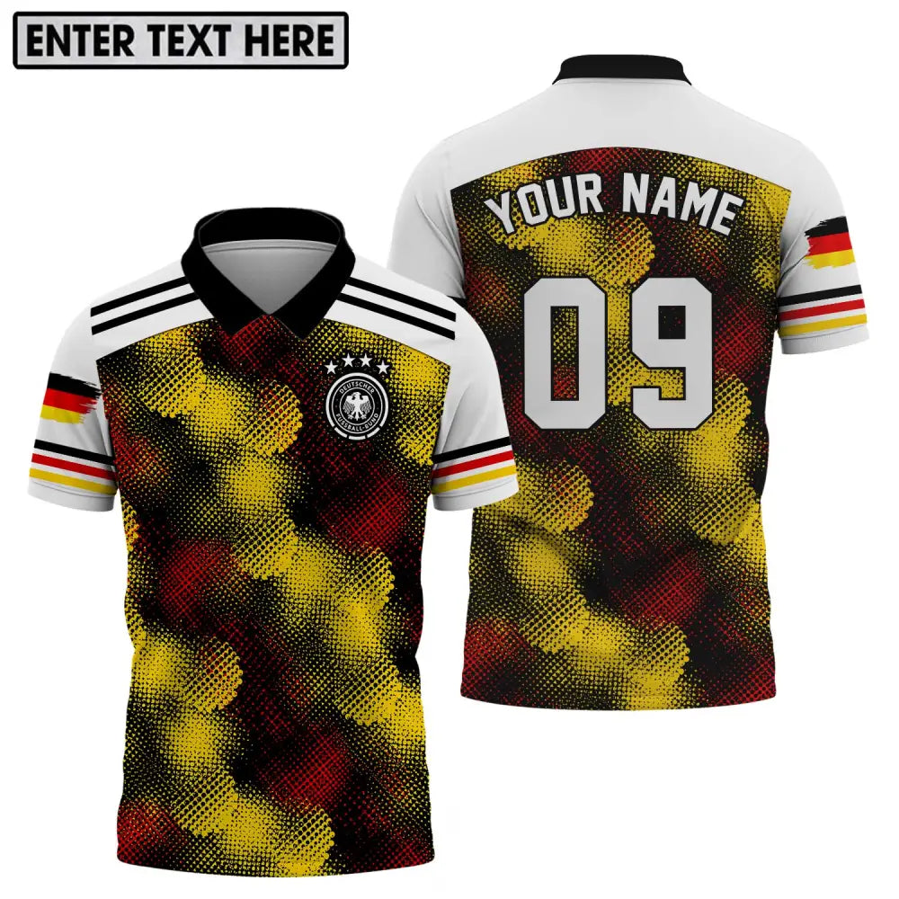 Unisex Shirt - Custom Name And Number Germany Flag Color Polo / S T-Shirt