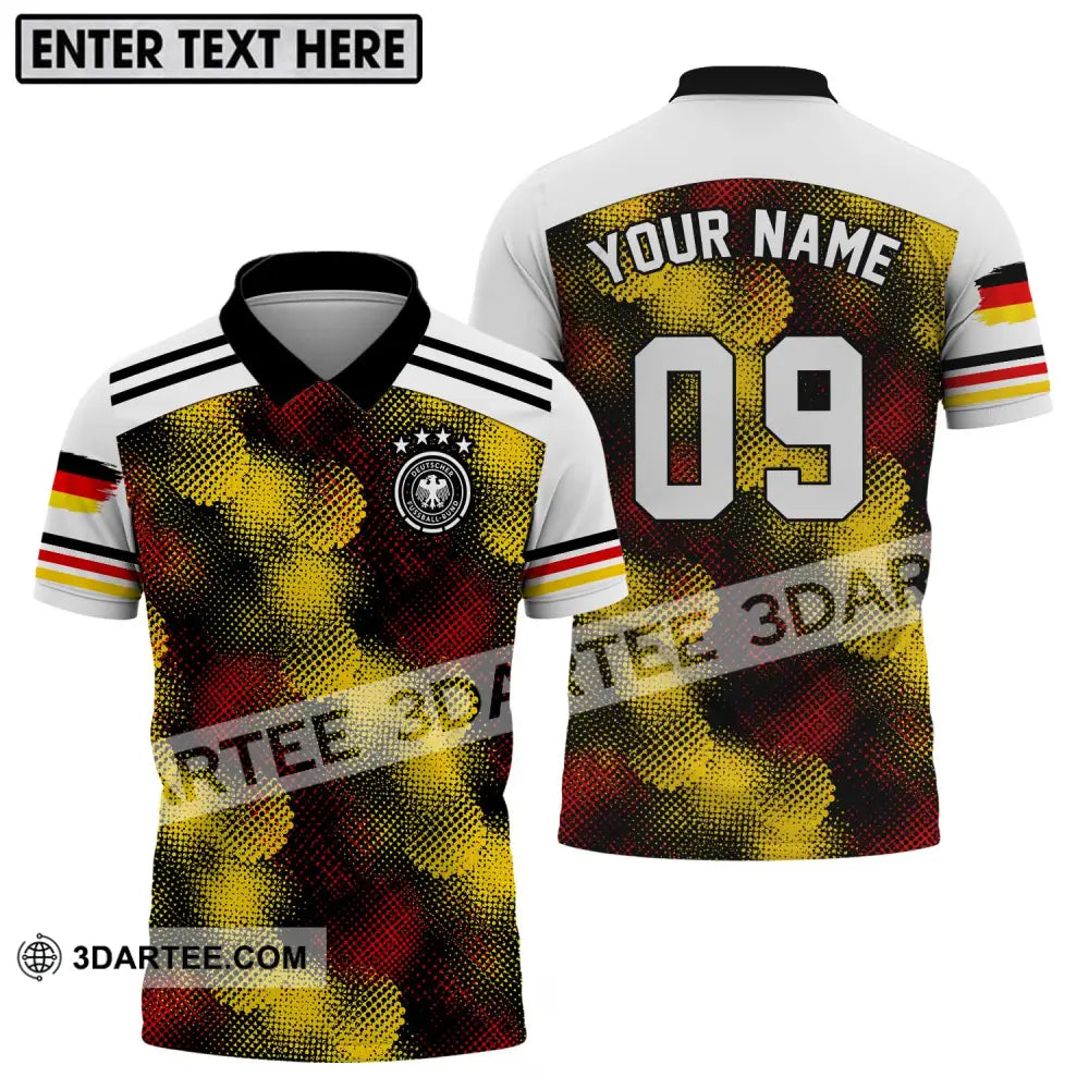 Unisex Shirt - Custom Name And Number Germany Flag Color Polo / S T-Shirt