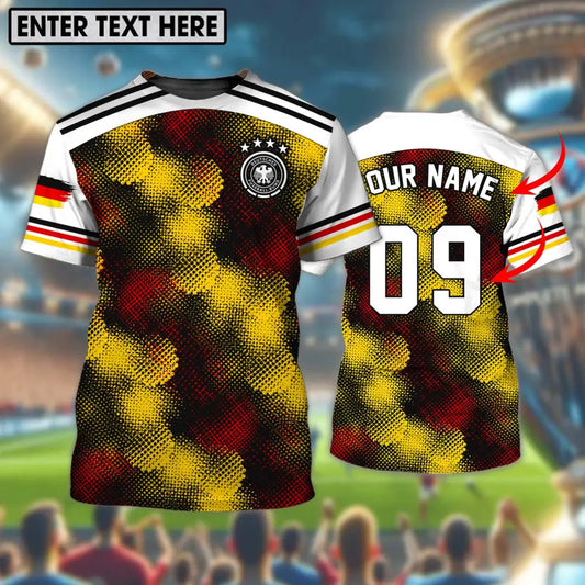 Unisex Shirt - Custom Name And Number Germany Flag Color T-Shirt