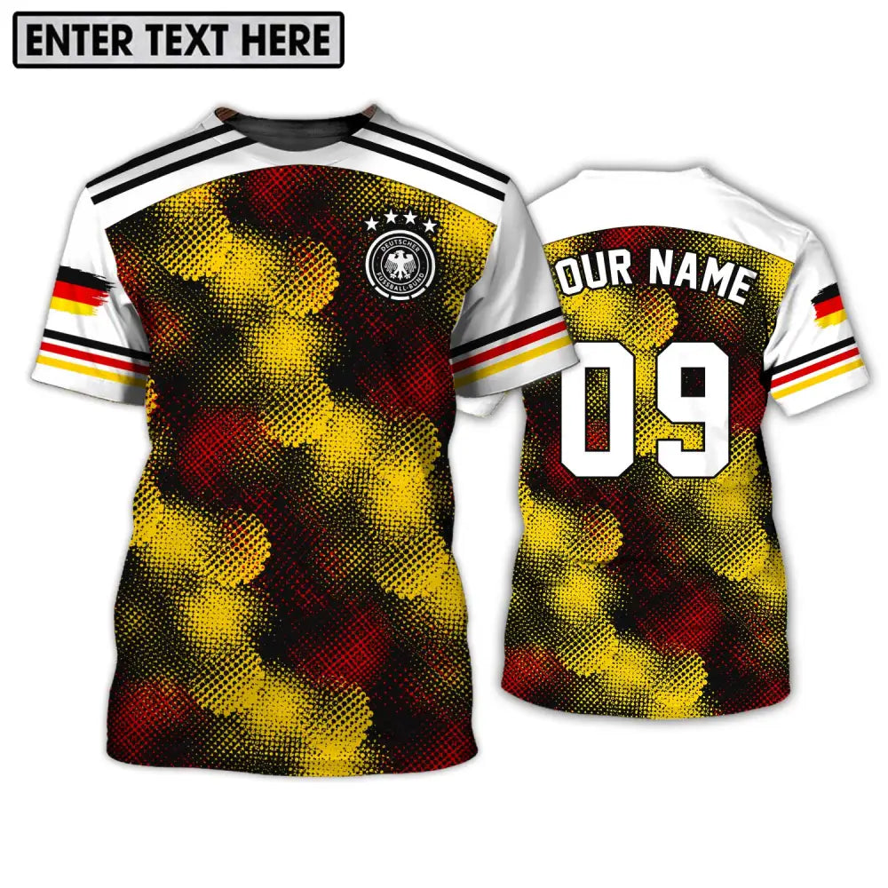 Unisex Shirt - Custom Name And Number Germany Flag Color T-Shirt / S T-Shirt