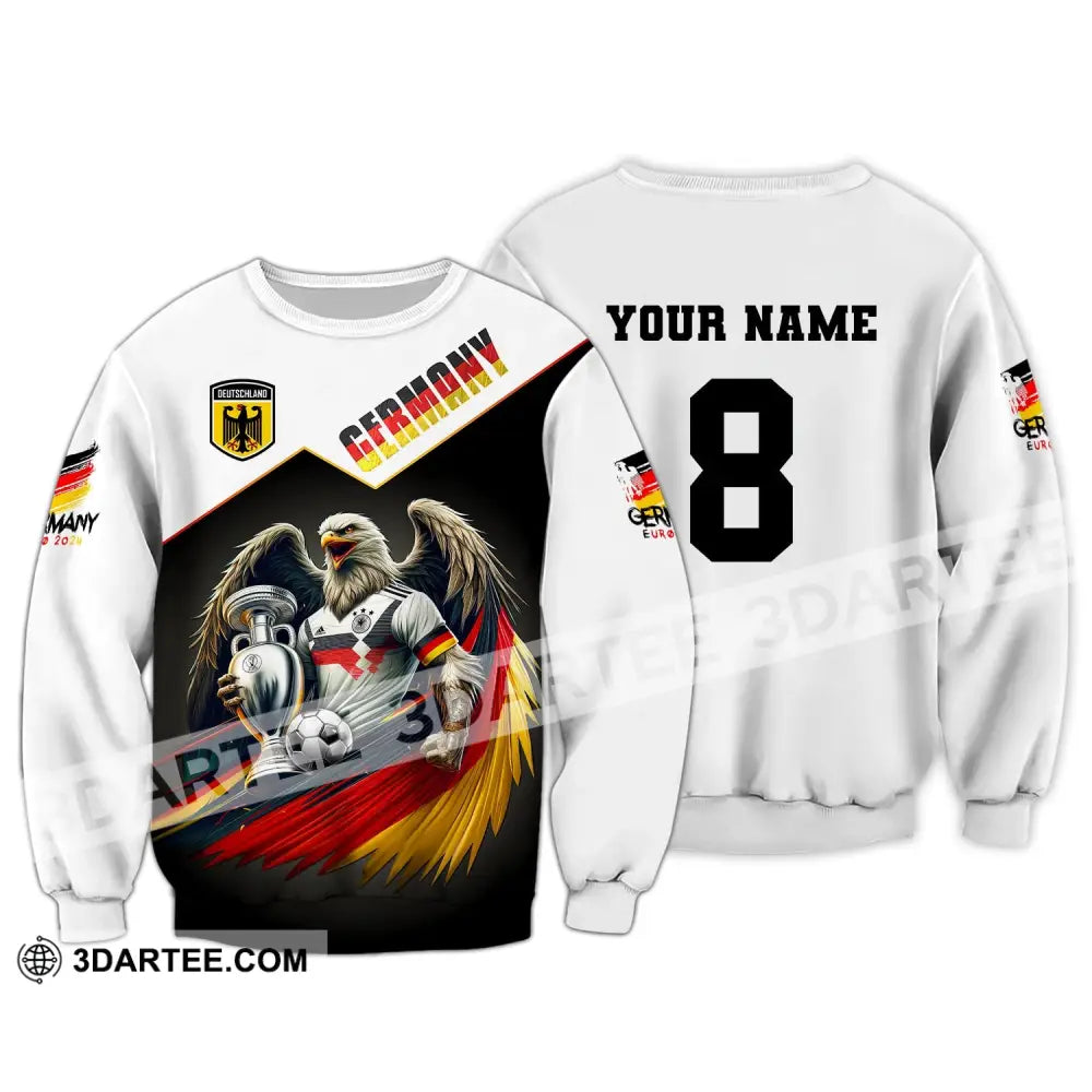 Unisex Shirt Custom Name And Number Germany Football Euro 2024 Long Sleeve Polo / S T-Shirt