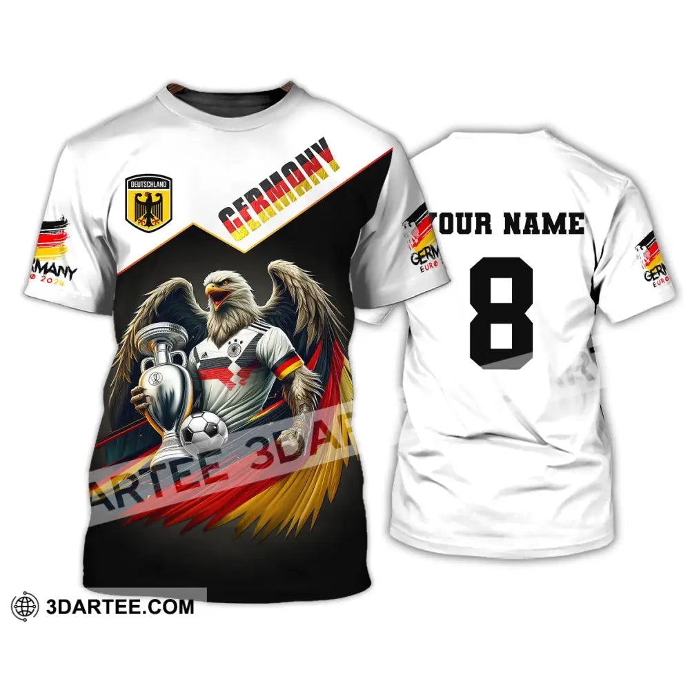 Unisex Shirt Custom Name And Number Germany Football Euro 2024 Long Sleeve Polo T-Shirt / S