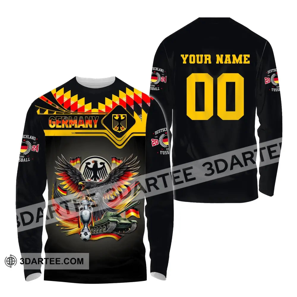 Unisex Shirt Custom Name And Number Germany Football Euro 2024 Polo Long Sleeve / S T-Shirt