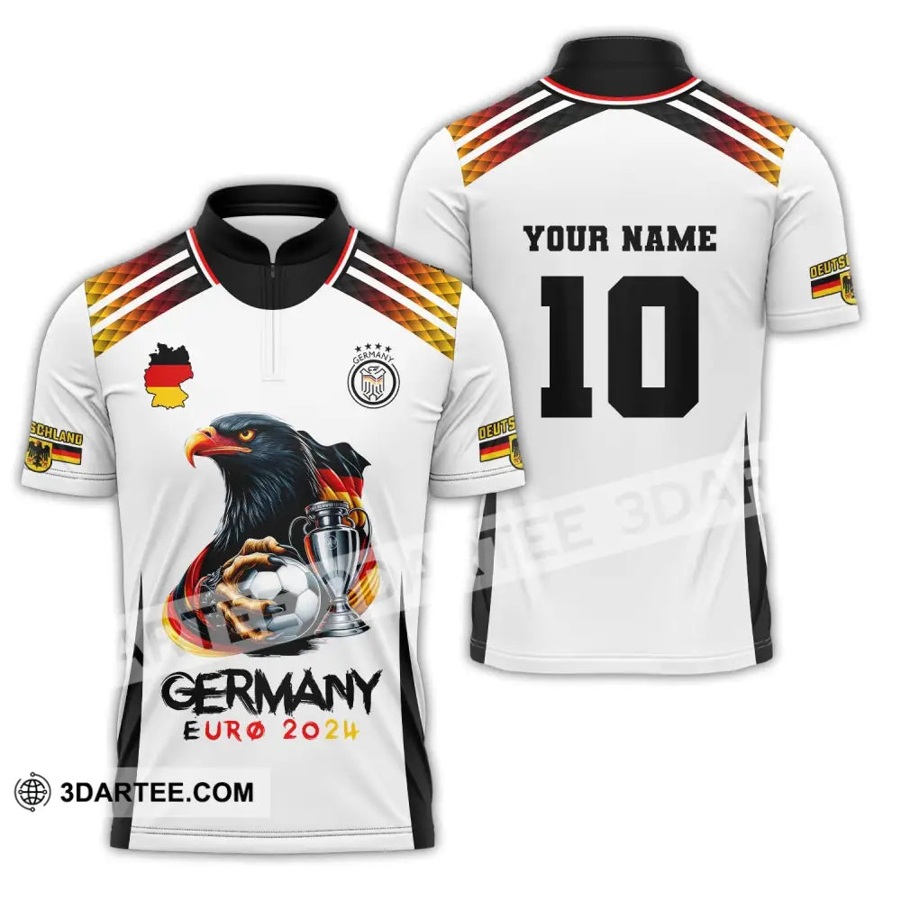 Unisex Shirt Custom Name And Number Germany Football Euro 2024 Polo Long Sleeve Zipper / S T-Shirt