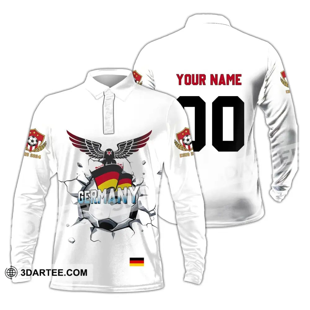 Unisex Shirt - Custom Name And Number Germany National Team Euro 2024 Long Sleeve Polo / S T-Shirt