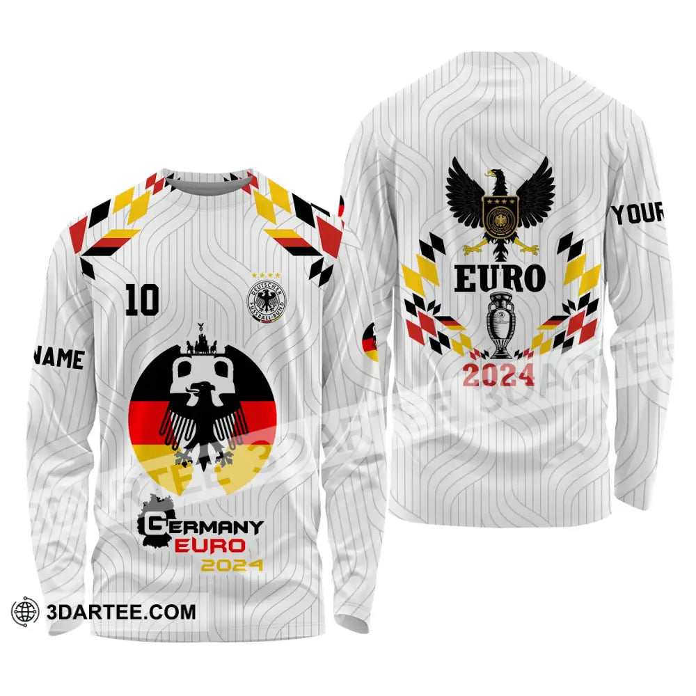 Unisex Shirt - Custom Name And Number Germany Team Euro 2024 Long Sleeve / S T-Shirt