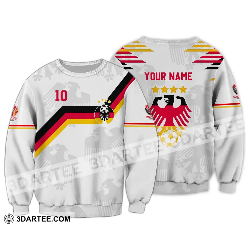 Unisex Shirt - Custom Name And Number Germany Euro 2024 White Color Long Sleeve / S T-Shirt