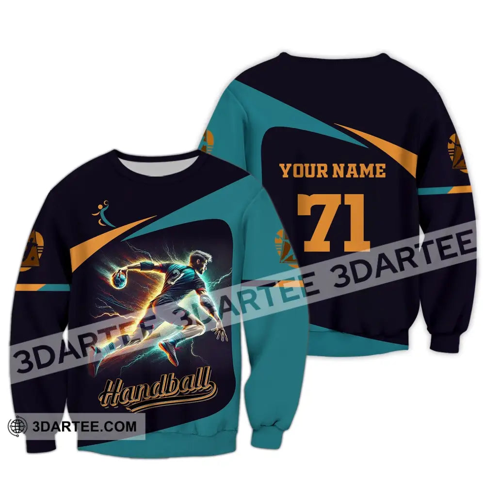 Unisex Shirt Custom Name And Number Handball Love T-Shirt Long Sleeve / S T-Shirt