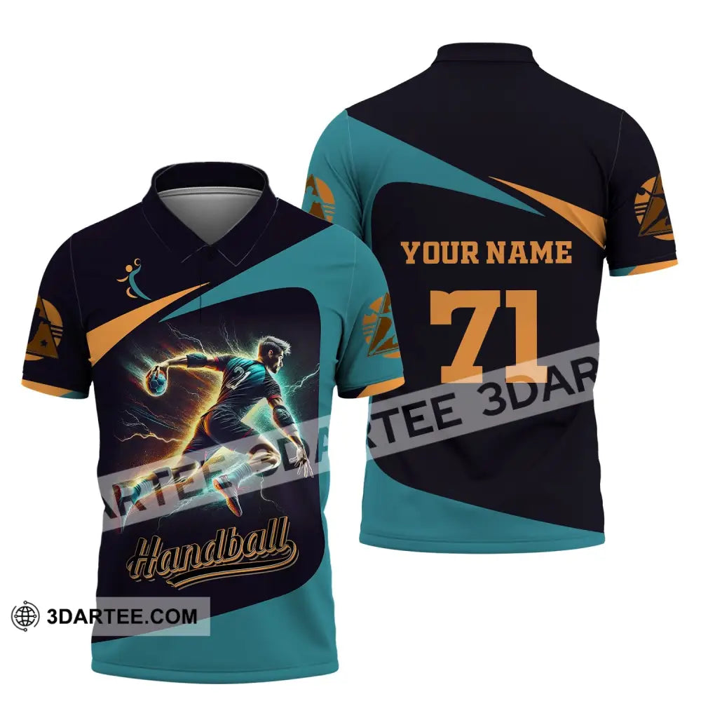 Unisex Shirt Custom Name And Number Handball Love T-Shirt Polo / S T-Shirt