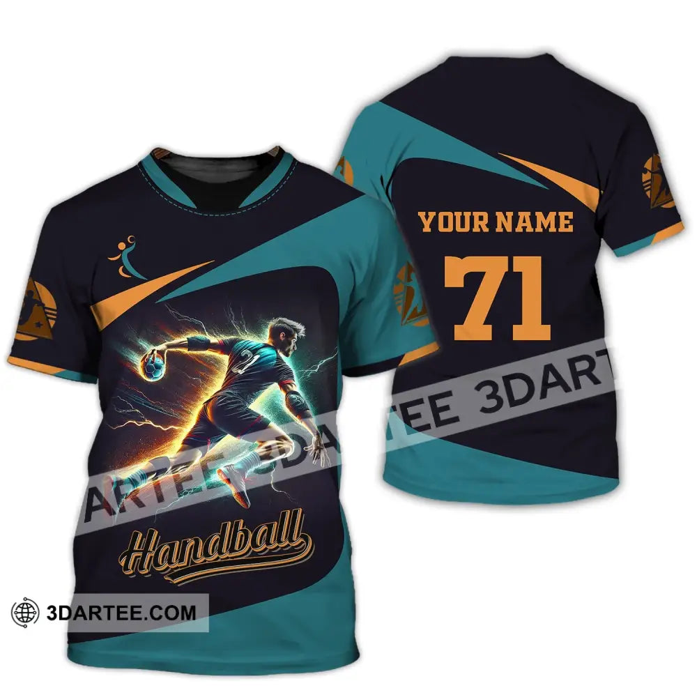 Unisex Shirt Custom Name And Number Handball Love T-Shirt / S T-Shirt