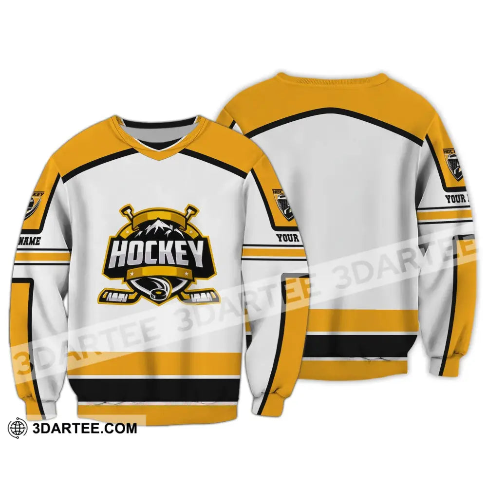 Unisex Shirt Custom Name And Number Hockey T-Shirt Hoodie Gift For Player Long Sleeve / S