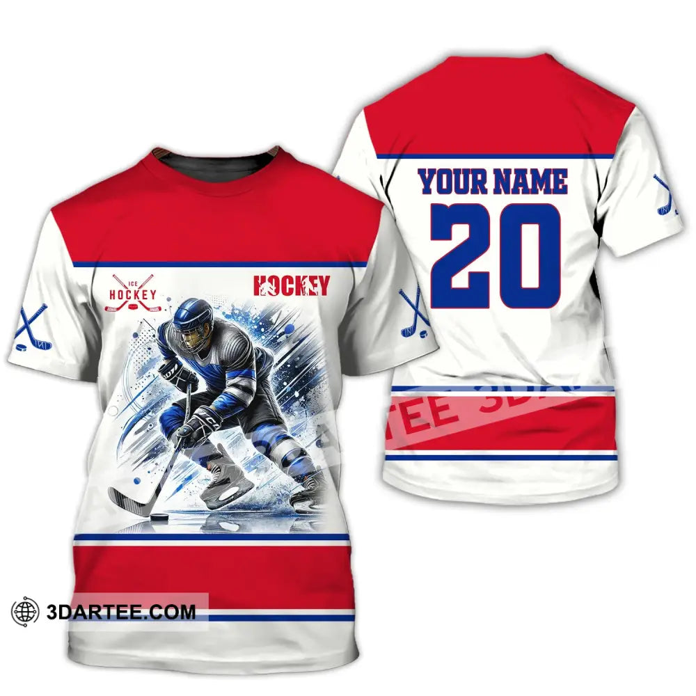 Unisex Shirt Custom Name And Number Ice Hockey T-Shirt For Club Gift Players / S T-Shirt