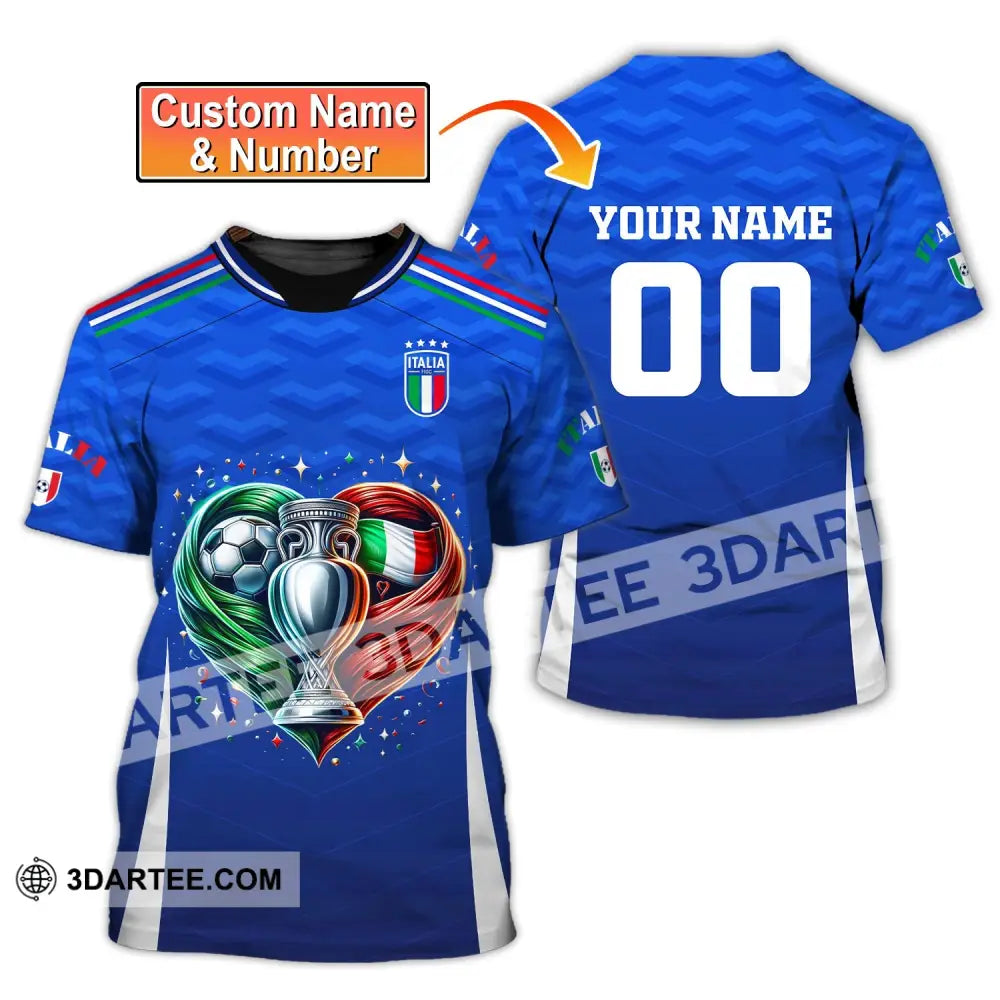 Unisex Shirt Custom Name And Number Italy Football Euro 2024 Polo Long Sleeve T-Shirt