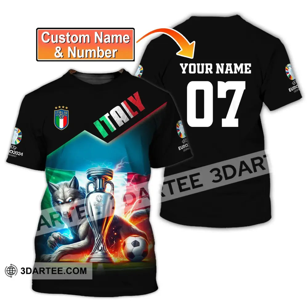 Unisex Shirt Custom Name And Number Italy Football Euro 2024 Polo Long Sleeve T-Shirt