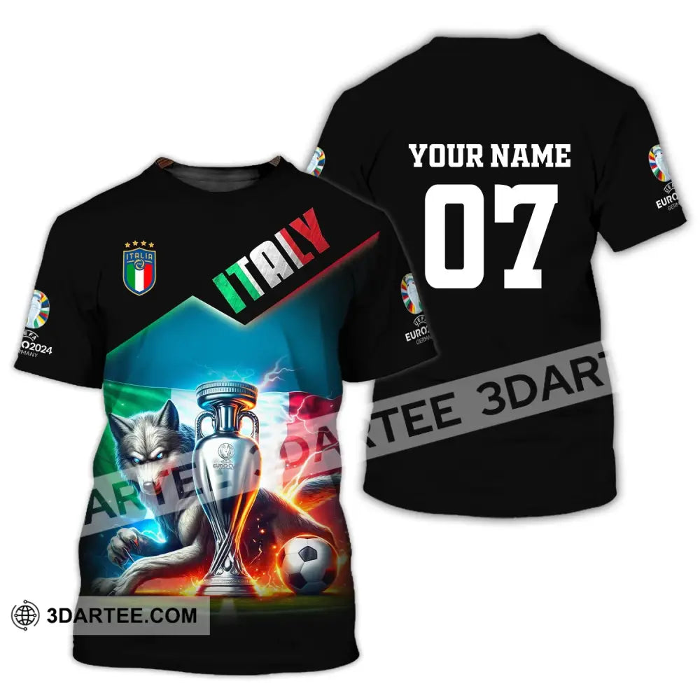 Unisex Shirt Custom Name And Number Italy Football Euro 2024 Polo Long Sleeve T-Shirt / S