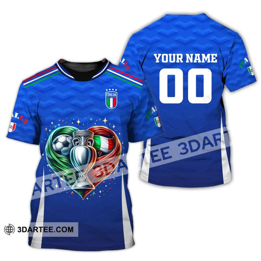 Unisex Shirt Custom Name And Number Italy Football Euro 2024 Polo Long Sleeve T-Shirt / S