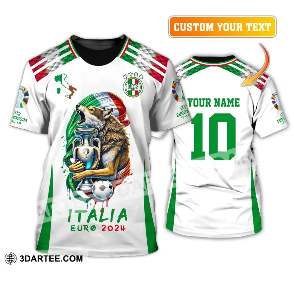 Unisex Shirt Custom Name And Number Italy Football Italia Euro 2024 Long Sleeve Polo T-Shirt