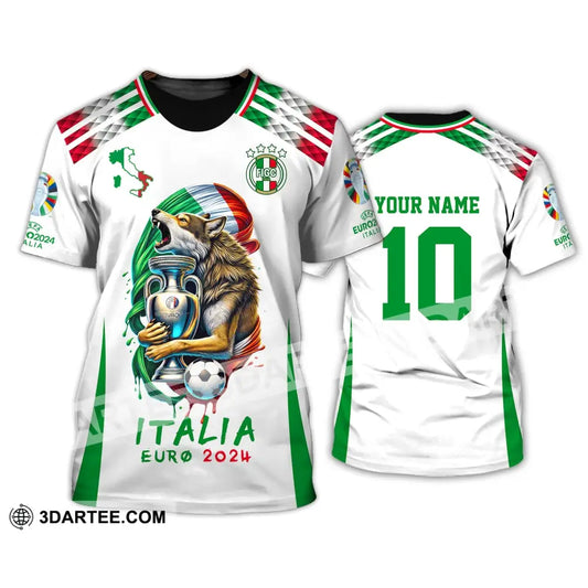 Unisex Shirt Custom Name And Number Italy Football Italia Euro 2024 Long Sleeve Polo T-Shirt / S