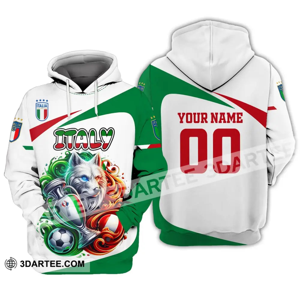 Unisex Shirt Custom Name And Number Italy Football Polo Long Sleeve Hoodie / S T-Shirt