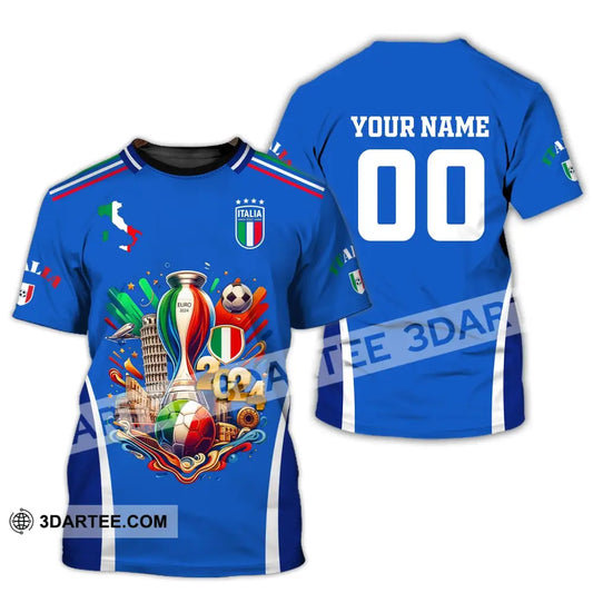 Unisex Shirt Custom Name And Number Italy Football Polo Long Sleeve T-Shirt / S