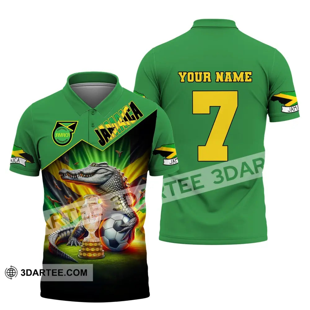 Unisex Shirt Custom Name And Number Jamaica Football Euro 2024 Polo Long Sleeve / S T-Shirt