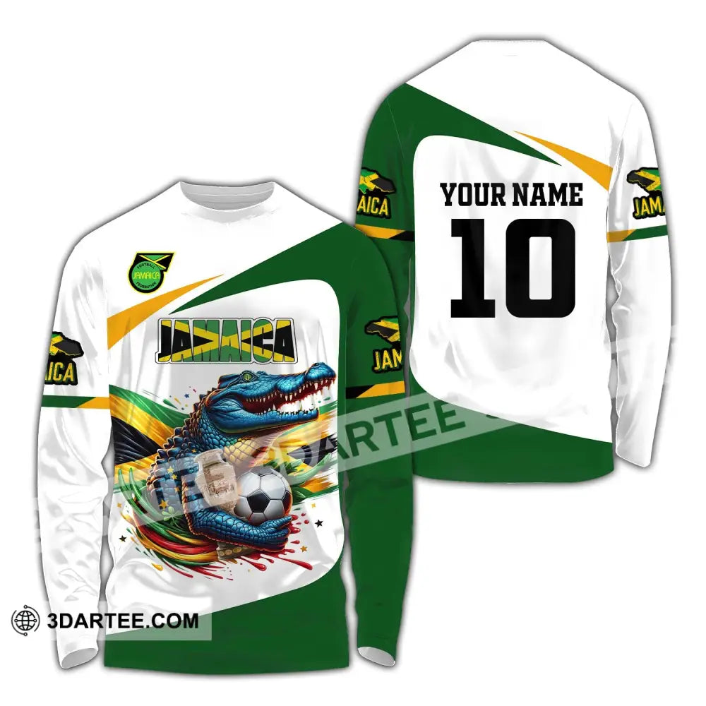 Unisex Shirt Custom Name And Number Jamaica Football Polo Euro 2024 Hoodie Long Sleeve / S T-Shirt