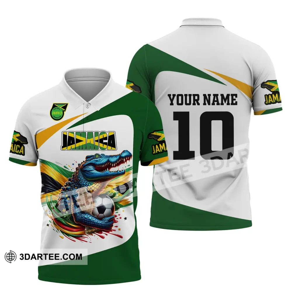 Unisex Shirt Custom Name And Number Jamaica Football Polo Euro 2024 Hoodie Long Sleeve / S T-Shirt