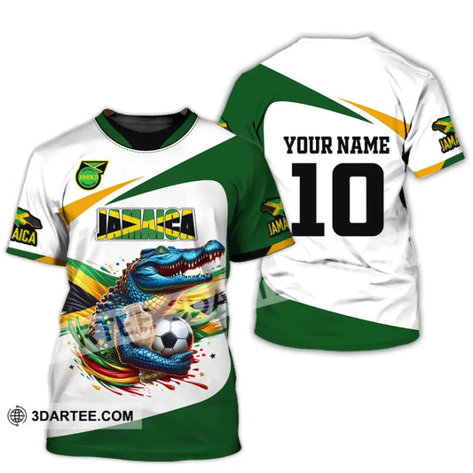 Unisex Shirt Custom Name And Number Jamaica Football Polo Euro 2024 Hoodie Long Sleeve T-Shirt / S